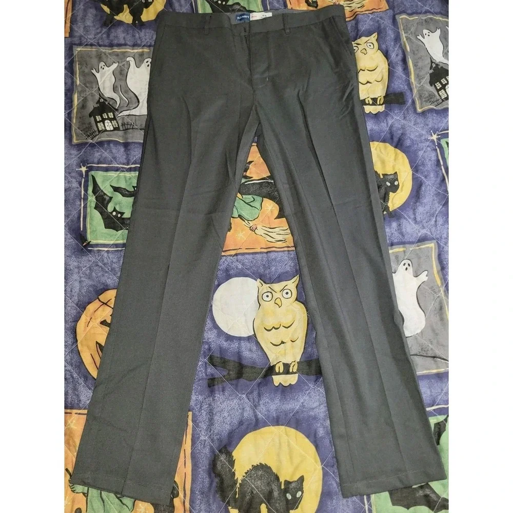 Old Navy Pleated Pants 38x34‎ Dark Gray Stretch Slim Built-in Flex